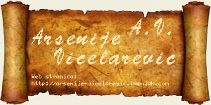 Arsenije Vicelarević vizit kartica